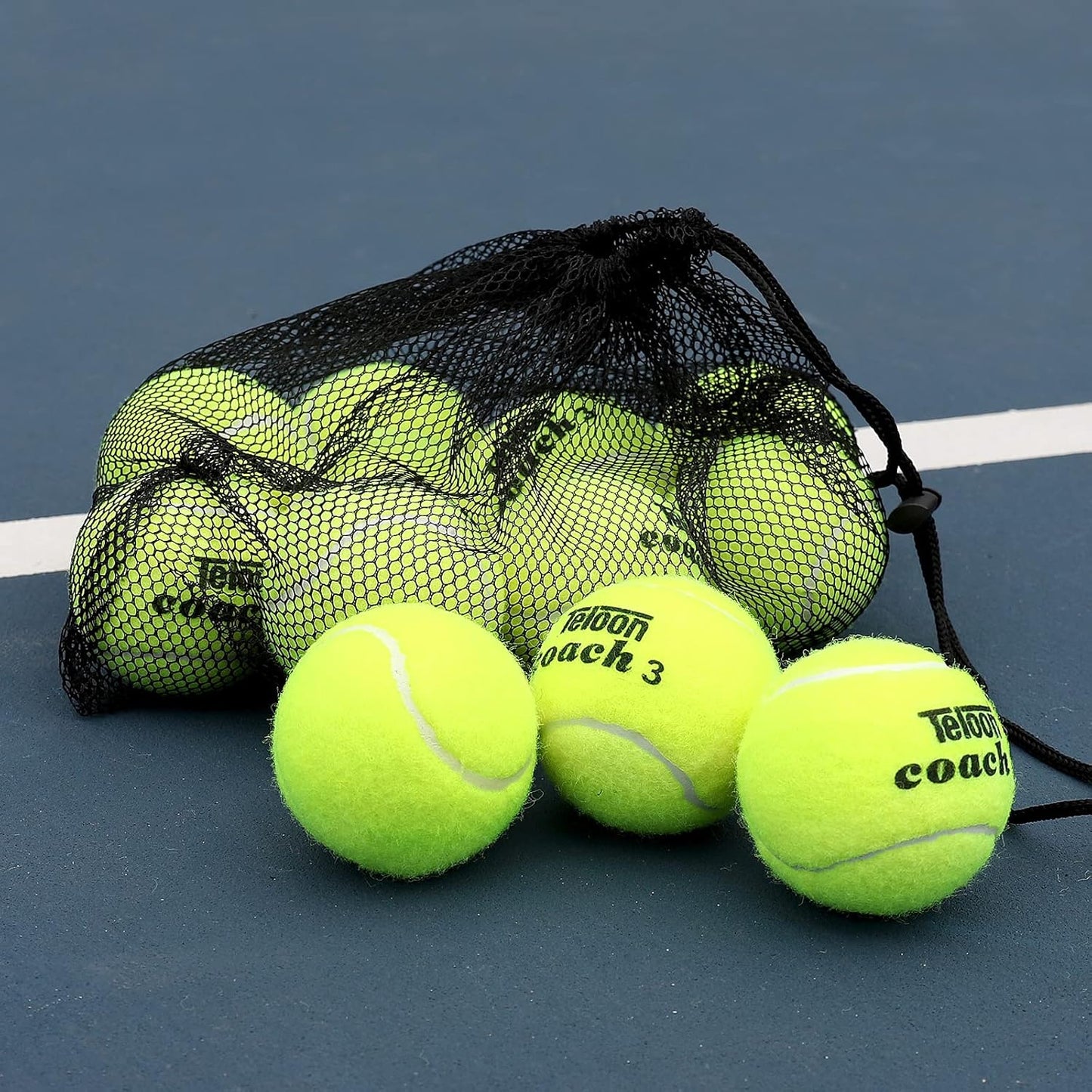 Pressure Training Tennis Balls-12 or 18 Count-Mesh Carry Bag，4 Colors Available，Pressureless Training Exercise Tennis Balls for Beginners.