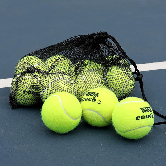 Pressure Training Tennis Balls-12 or 18 Count-Mesh Carry Bag，4 Colors Available，Pressureless Training Exercise Tennis Balls for Beginners.