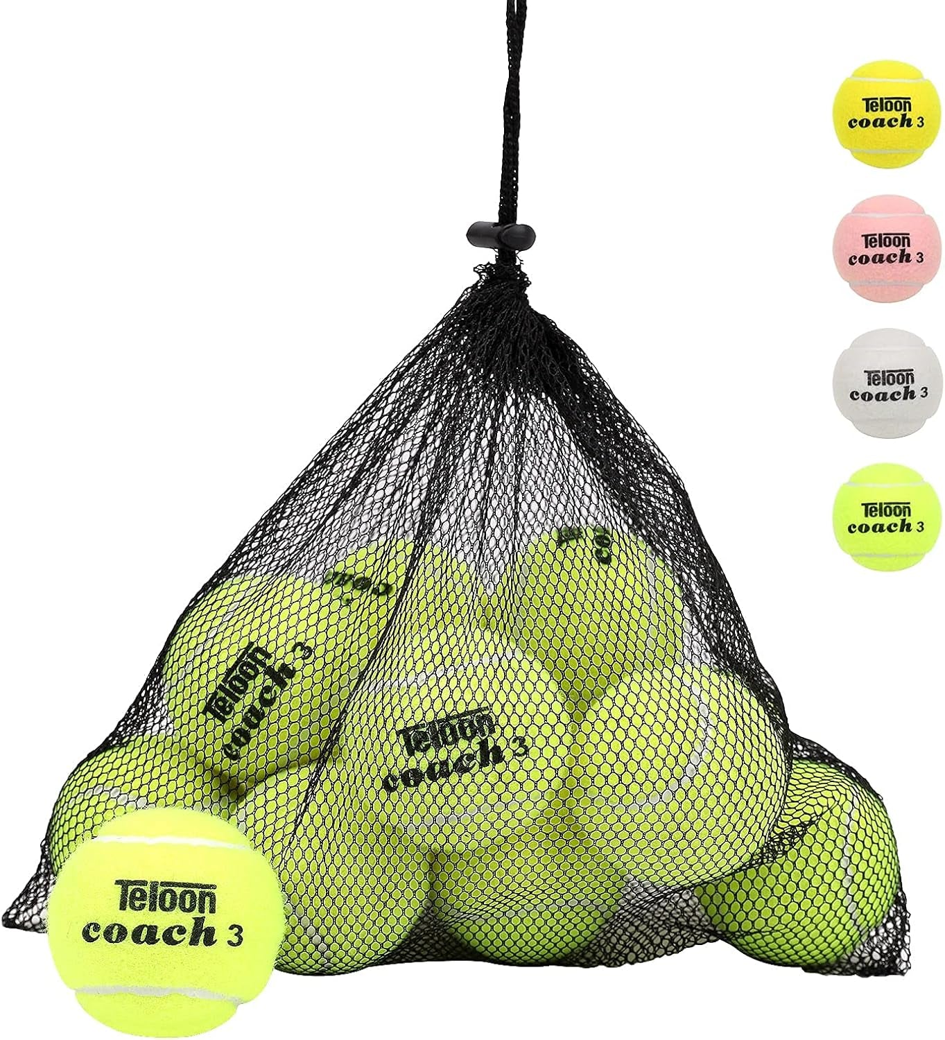 Pressure Training Tennis Balls-12 or 18 Count-Mesh Carry Bag，4 Colors Available，Pressureless Training Exercise Tennis Balls for Beginners.